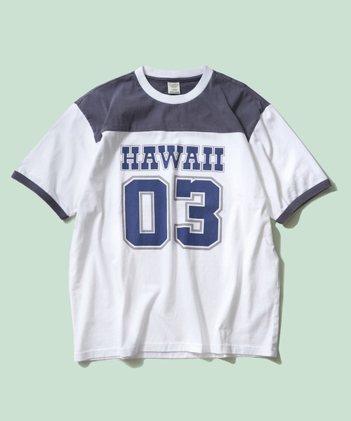 BENCH'S SELECT(ベンチセレクト)の「〈Green Flash〉HAWAII FOOTBALL TEE(Tシャツ/カットソー・メンズ・イエロー/サックスブルー/ホワイト/ネイビー/レッド・LARGE/X-LARGE/SMALL/MEDIUM)」の2枚目の写真