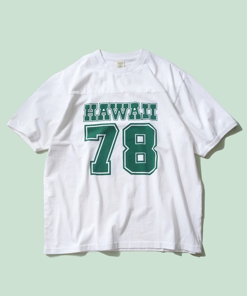 BENCH'S SELECT(ベンチセレクト)の「〈Green Flash〉HAWAII FOOTBALL TEE(Tシャツ/カットソー・メンズ・イエロー/サックスブルー/ホワイト/ネイビー/レッド・LARGE/X-LARGE/SMALL/MEDIUM)」の1枚目の写真