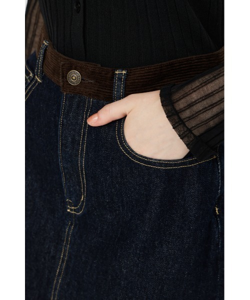 SLY(スライ)の「COMBI 5PK S/SK コンビファイブポケットショートスカート 秋服 ミニスカート(デニムスカート・レディース・ブラウン/ダークブルー・0/1)」の21枚目の写真