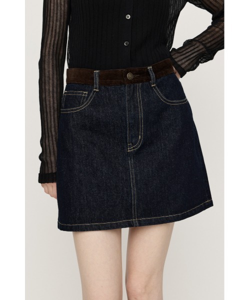 SLY(スライ)の「COMBI 5PK S/SK コンビファイブポケットショートスカート 秋服 ミニスカート(デニムスカート・レディース・ブラウン/ダークブルー・0/1)」の9枚目の写真