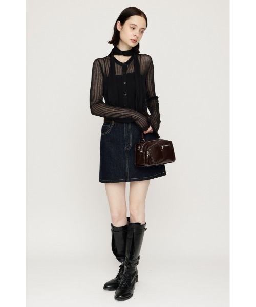 SLY(スライ)の「COMBI 5PK S/SK コンビファイブポケットショートスカート 秋服 ミニスカート(デニムスカート・レディース・ブラウン/ダークブルー・0/1)」の11枚目の写真