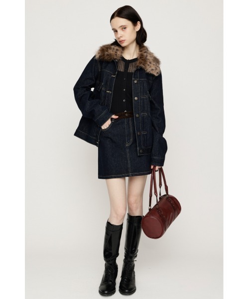 SLY(スライ)の「COMBI 5PK S/SK コンビファイブポケットショートスカート 秋服 ミニスカート(デニムスカート・レディース・ブラウン/ダークブルー・0/1)」の12枚目の写真