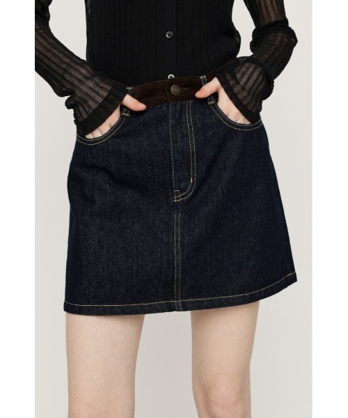 SLY(スライ)の「COMBI 5PK S/SK コンビファイブポケットショートスカート 秋服 ミニスカート(デニムスカート・レディース・ブラウン/ダークブルー・0/1)」の14枚目の写真