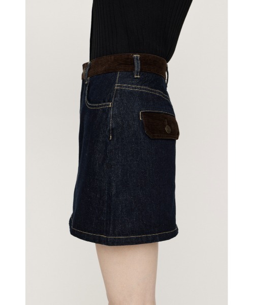 SLY(スライ)の「COMBI 5PK S/SK コンビファイブポケットショートスカート 秋服 ミニスカート(デニムスカート・レディース・ブラウン/ダークブルー・0/1)」の17枚目の写真