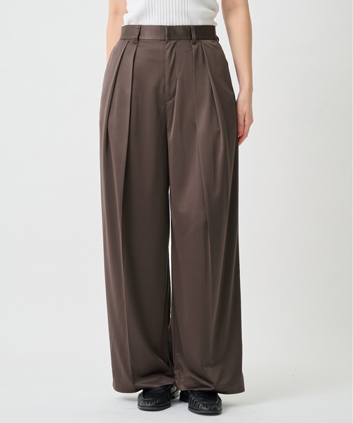 CITY TOKYO（シティトウキョウ）の「【CITY TOKYO/シティートウキョウ】Triacetate Smooth Pants/トリアセテートスムースパンツ（スラックス・レディース・ブラウン/ミント・2/1）」の5枚目の写真