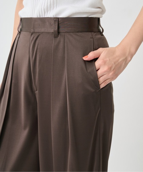 CITY TOKYO（シティトウキョウ）の「【CITY TOKYO/シティートウキョウ】Triacetate Smooth Pants/トリアセテートスムースパンツ（スラックス・レディース・ブラウン/ミント・2/1）」の10枚目の写真