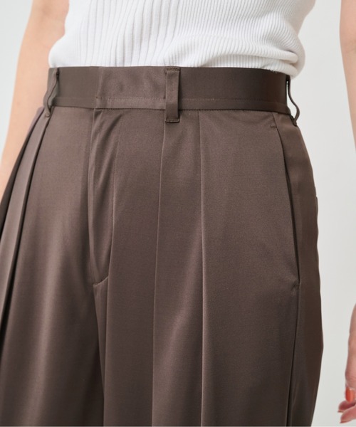 CITY TOKYO（シティトウキョウ）の「【CITY TOKYO/シティートウキョウ】Triacetate Smooth Pants/トリアセテートスムースパンツ（スラックス・レディース・ブラウン/ミント・2/1）」の13枚目の写真