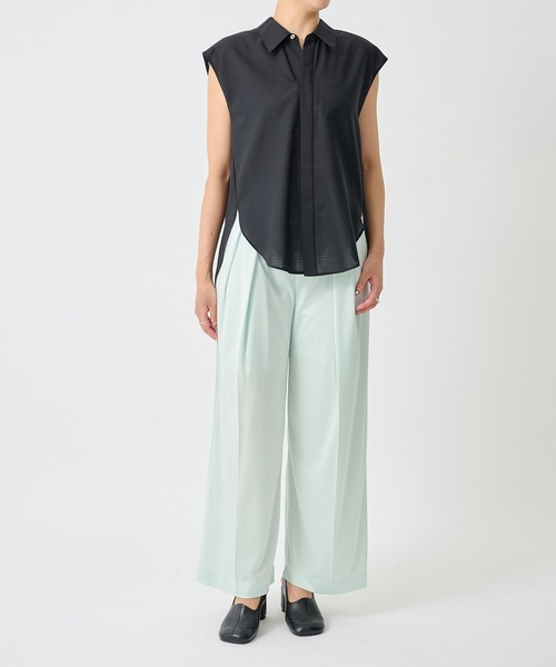 CITY TOKYO（シティトウキョウ）の「【CITY TOKYO/シティートウキョウ】Triacetate Smooth Pants/トリアセテートスムースパンツ（スラックス・レディース・ブラウン/ミント・2/1）」の14枚目の写真