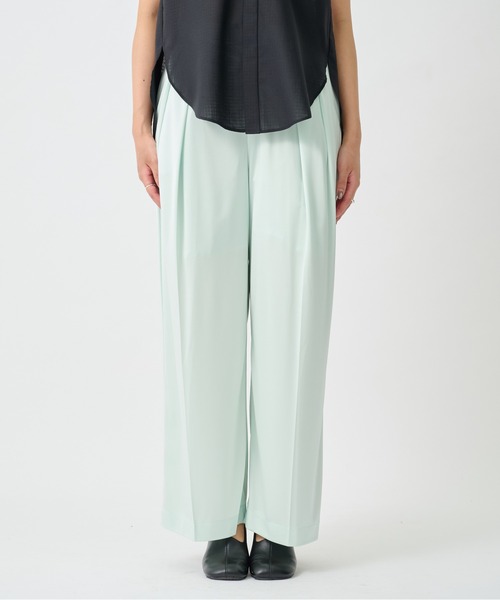 CITY TOKYO（シティトウキョウ）の「【CITY TOKYO/シティートウキョウ】Triacetate Smooth Pants/トリアセテートスムースパンツ（スラックス・レディース・ブラウン/ミント・2/1）」の15枚目の写真