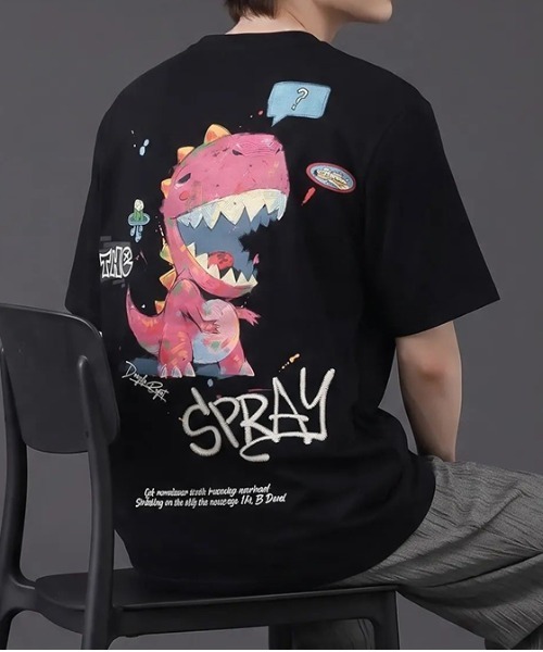 revertical(リバーティカル)の「ダイナソー キャラクター アートグラフィック バックプリント 半袖Tシャツ(Tシャツ/カットソー・メンズ・ピンク/ブラック/ホワイト・MEDIUM/LARGE)」の2枚目の写真