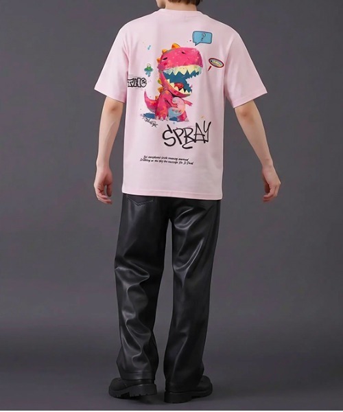 revertical(リバーティカル)の「ダイナソー キャラクター アートグラフィック バックプリント 半袖Tシャツ(Tシャツ/カットソー・メンズ・ピンク/ブラック/ホワイト・MEDIUM/LARGE)」の12枚目の写真