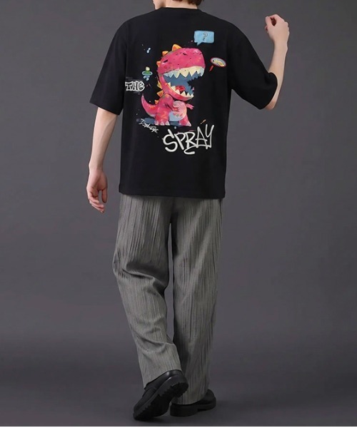 revertical(リバーティカル)の「ダイナソー キャラクター アートグラフィック バックプリント 半袖Tシャツ(Tシャツ/カットソー・メンズ・ピンク/ブラック/ホワイト・MEDIUM/LARGE)」の18枚目の写真