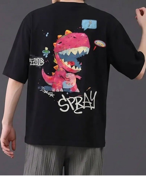 revertical(リバーティカル)の「ダイナソー キャラクター アートグラフィック バックプリント 半袖Tシャツ(Tシャツ/カットソー・メンズ・ピンク/ブラック/ホワイト・MEDIUM/LARGE)」の14枚目の写真