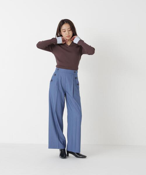 NATURAL BEAUTY BASIC(ナチュラルビューティーベーシック)の「<Oggi11月号掲載>デニムライク SETUP パンツ(その他パンツ・レディース・ネイビー/ブルー・MEDIUM/SMALL)」の5枚目の写真