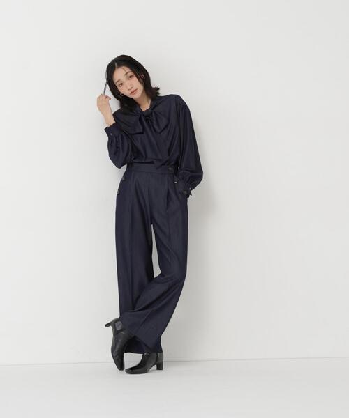 NATURAL BEAUTY BASIC(ナチュラルビューティーベーシック)の「<Oggi11月号掲載>デニムライク SETUP パンツ(その他パンツ・レディース・ネイビー/ブルー・MEDIUM/SMALL)」の14枚目の写真