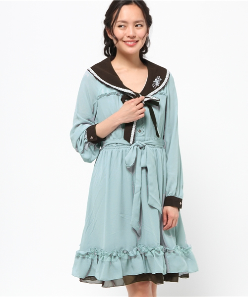 Axes Femme アクシーズファム の セーラーカラーリボンワンピース ワンピース Wear