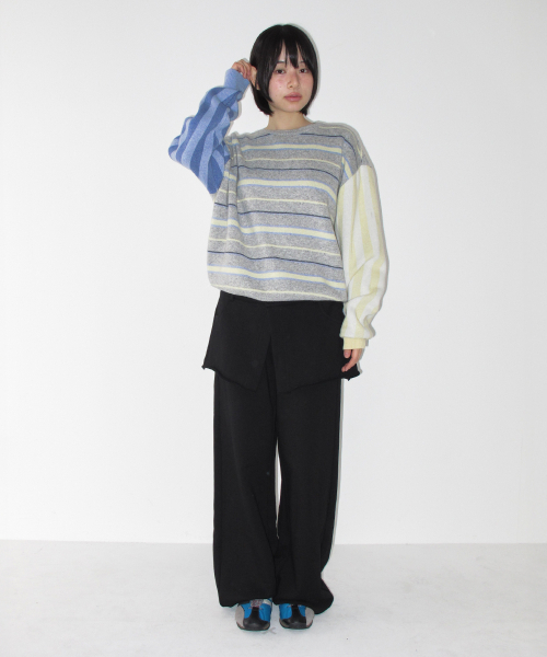 RONRON（ロンロン）の「MULTI STRIPE OVERSIZED KNIT GREY（ニット/セーター・レディース・その他・FREE）」の3枚目の写真