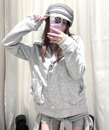 【nmtc+】High neck cargo pocket zip jacket / 【エヌエムティーシープラス】ハイネックカーゴポケットジップアップジャケット