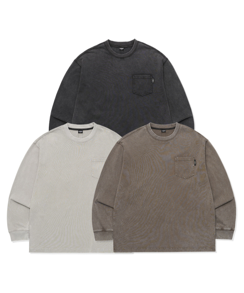 LIFE WORK（ライフワーク）の「ヴィンテージワンポケット長袖Tシャツ（Tシャツ/カットソー・レディース・チャコールグレー/ブラウン/ライトグレー・MEDIUM/LARGE）」の4枚目の写真