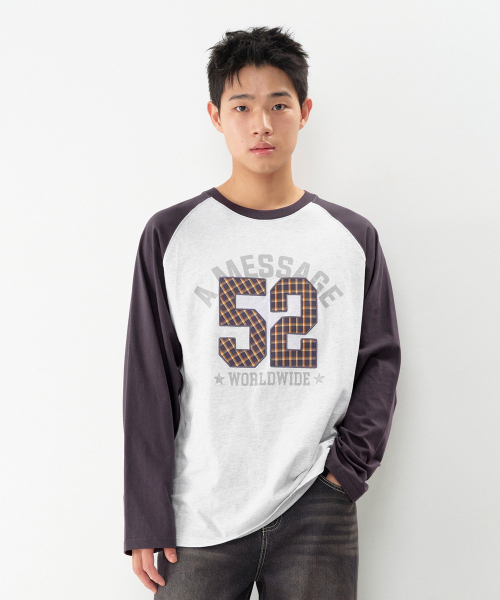 AMESWORLDWIDE（アメスワールドワイド）の「52 チェックアプリケ ラグラン長袖Tシャツ ライトグレー（Tシャツ/カットソー・レディース・その他・SMALL/MEDIUM/LARGE）」の9枚目の写真