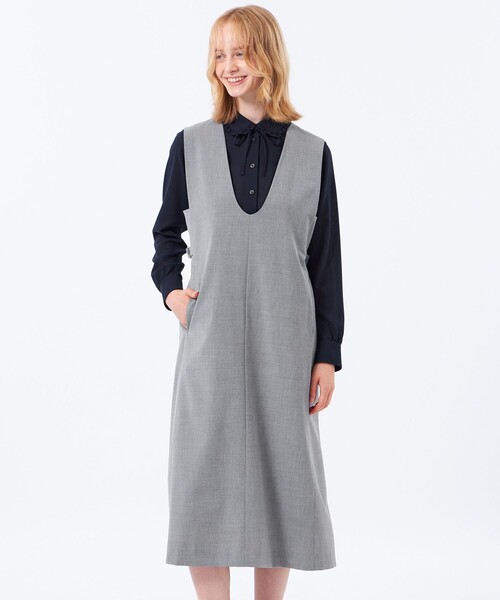 MACKINTOSH PHILOSOPHY(マッキントッシュ フィロソフィー)の「【CRANWELL JUMPSKIRT(クランウェルジャンプスカート)】(ワンピース・レディース・ダークネイビー/グレー系その他2・38/36)」の1枚目の写真
