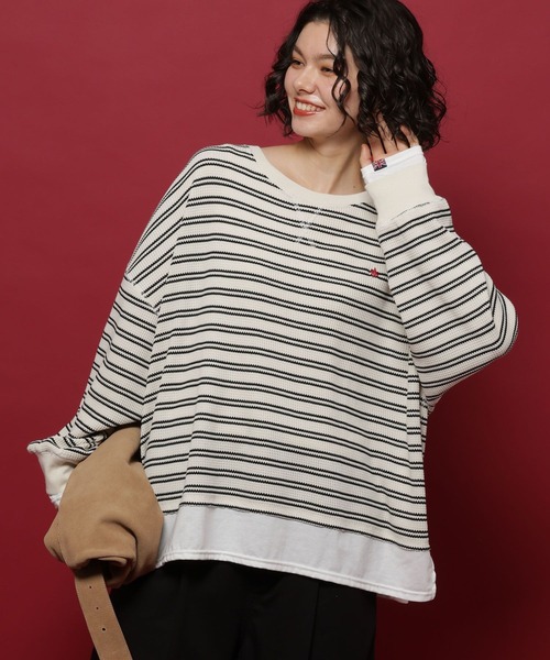 POLO BCS(ポロ ビーシーエス)の「【POLO British Country Spirit】レイヤーライクワッフル(Tシャツ/カットソー・レディース・ネイビー/アイボリー/モカ/ブラウン・FREE)」の20枚目の写真