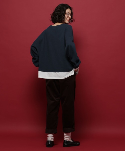 POLO BCS(ポロ ビーシーエス)の「【POLO British Country Spirit】レイヤーライクワッフル(Tシャツ/カットソー・レディース・ネイビー/アイボリー/モカ/ブラウン・FREE)」の6枚目の写真