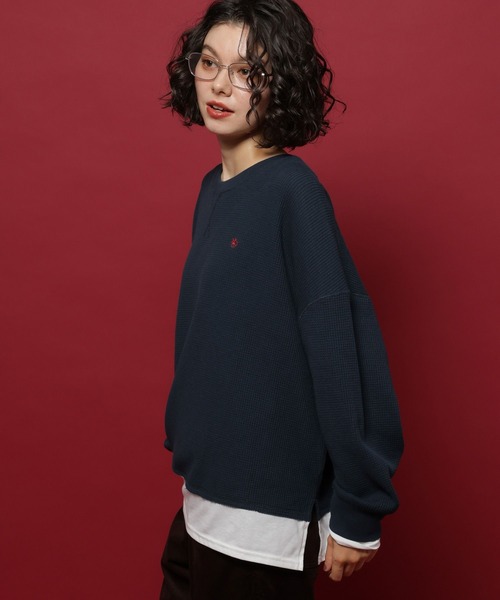 POLO BCS(ポロ ビーシーエス)の「【POLO British Country Spirit】レイヤーライクワッフル(Tシャツ/カットソー・レディース・ネイビー/アイボリー/モカ/ブラウン・FREE)」の7枚目の写真