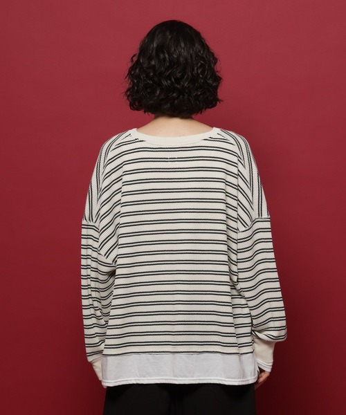 POLO BCS(ポロ ビーシーエス)の「【POLO British Country Spirit】レイヤーライクワッフル(Tシャツ/カットソー・レディース・ネイビー/アイボリー/モカ/ブラウン・FREE)」の10枚目の写真