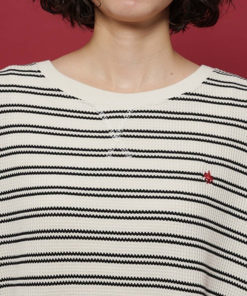 POLO BCS(ポロ ビーシーエス)の「【POLO British Country Spirit】レイヤーライクワッフル(Tシャツ/カットソー・レディース・ネイビー/アイボリー/モカ/ブラウン・FREE)」の11枚目の写真