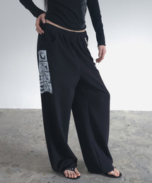 STUDDED CURRENCY SWEAT PANTS BLACK