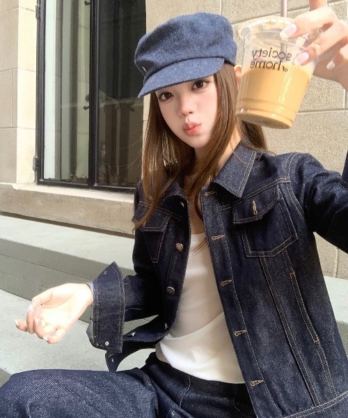 FAVORITO(ファヴォリート)の「シングルブレストトップスワイドパンツデニムセットアップ(セットアップ・レディース・ブルー・XL/L/M/S)」の3枚目の写真