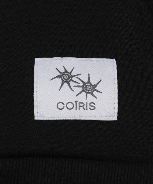 COIRIS（コイリス）の「ローネック バックにLETTERING入り フードジップアップ ユニセックス (2カラー)（パーカー・レディース・ライトグレー/ブラック・FREE）」の4枚目の写真