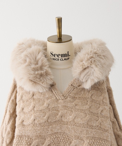 Seemi. byNICECLAUP( シーミーバイナイスクラップ)の「【Seemi.】ケーブルニットワンピース(ワンピース・レディース・ベージュ/オフホワイト・FREE)」の3枚目の写真