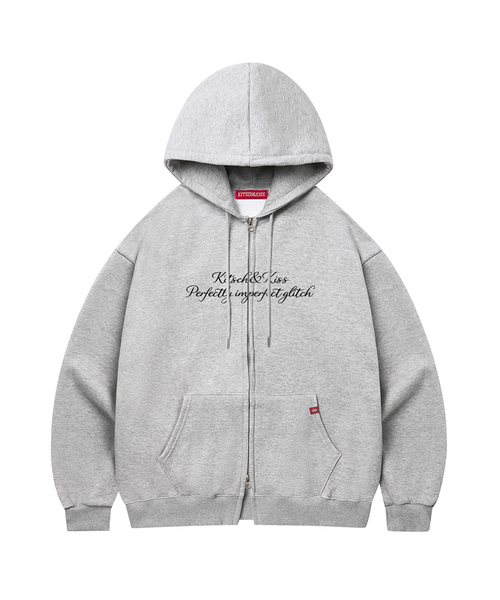 KITSCH&KISS(キッチアンドキス)の「PERFECTLY オーバーサイズジップアップパーカー (SOJKNK-101)(パーカー・レディース・ブラック/グレー・FREE)」の2枚目の写真