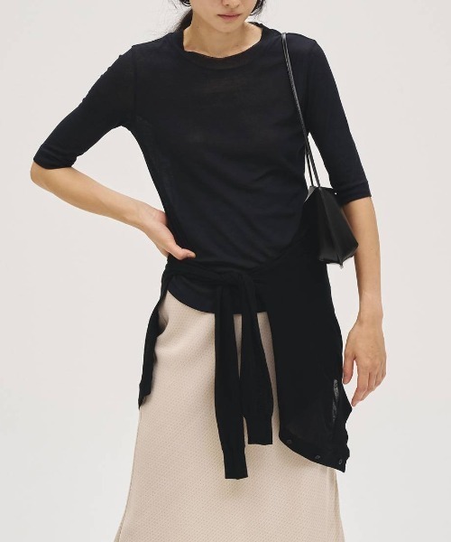 TODAYFUL(トゥデイフル)の「TODAYFUL Sheer Fraice Tops シアーフライストップス/12710605(Tシャツ/カットソー・レディース・インディゴブルー/アイボリー・ONE SIZE)」の7枚目の写真