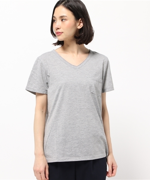 VENCEEXCHANGE（ヴァンスエクスチェンジ）の「ポケット付きTシャツ（Tシャツ/カットソー・レディース・グレー・MEDIUM）」の2枚目の写真