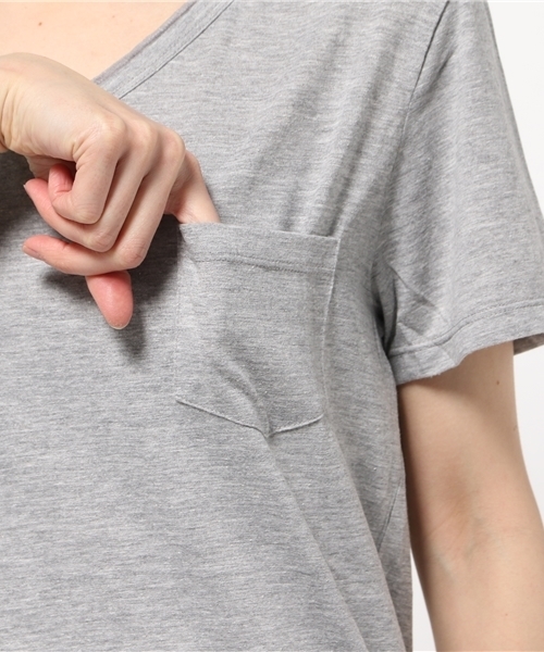VENCEEXCHANGE（ヴァンスエクスチェンジ）の「ポケット付きTシャツ（Tシャツ/カットソー・レディース・グレー・MEDIUM）」の7枚目の写真