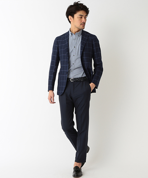 BEAMS F（ビームスエフ）の「BEAMS F / EASY 3ミックス ウィンドーペーン（テーラードジャケット・メンズ・インディゴブルー・44/48/46）」の9枚目の写真