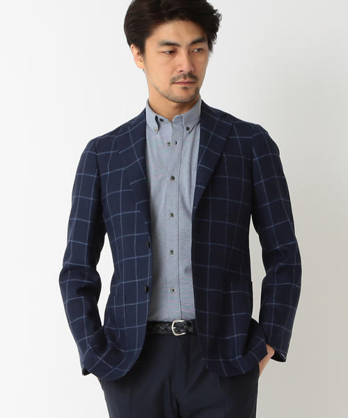 BEAMS F（ビームスエフ）の「BEAMS F / EASY 3ミックス ウィンドーペーン（テーラードジャケット・メンズ・インディゴブルー・44/48/46）」の2枚目の写真