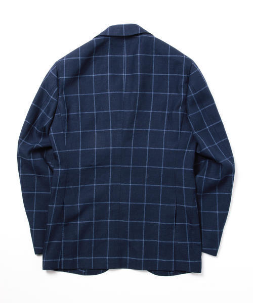 BEAMS F（ビームスエフ）の「BEAMS F / EASY 3ミックス ウィンドーペーン（テーラードジャケット・メンズ・インディゴブルー・44/48/46）」の4枚目の写真