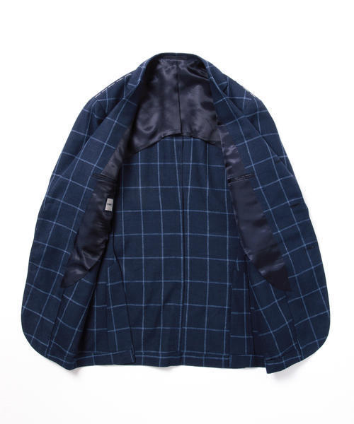 BEAMS F（ビームスエフ）の「BEAMS F / EASY 3ミックス ウィンドーペーン（テーラードジャケット・メンズ・インディゴブルー・44/48/46）」の7枚目の写真