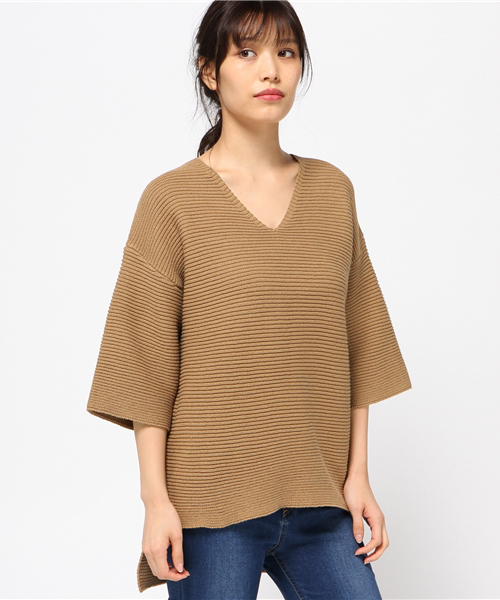 MOUSSY（マウジー）の「V/N LOOSE POK（ニット/セーター・レディース・キャメル/レッド/ライトブラック/オフホワイト・FREE）」の9枚目の写真