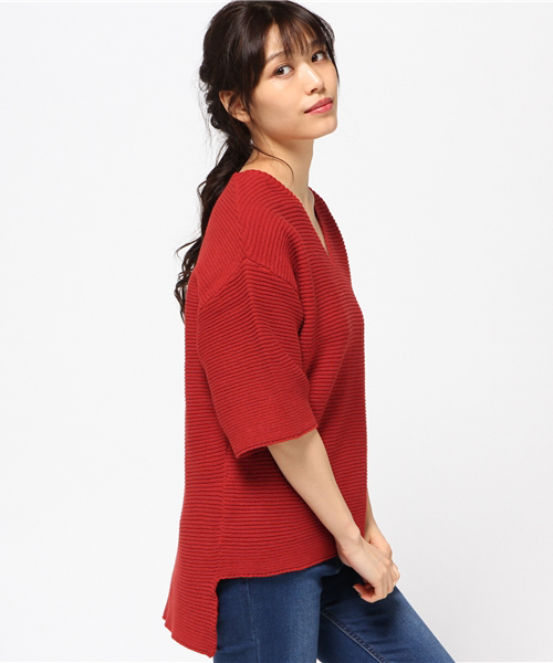 MOUSSY（マウジー）の「V/N LOOSE POK（ニット/セーター・レディース・キャメル/レッド/ライトブラック/オフホワイト・FREE）」の10枚目の写真