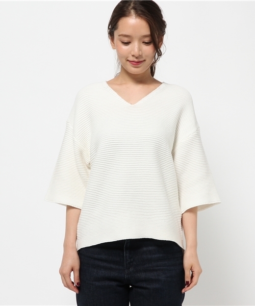 MOUSSY（マウジー）の「V/N LOOSE POK（ニット/セーター・レディース・キャメル/レッド/ライトブラック/オフホワイト・FREE）」の11枚目の写真