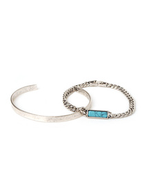 colleca la | ストーンブレスレット＆メタルバングルセット(バングル/リストバンド)