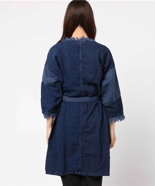 CUBE SUGAR（キューブシュガー）の「異素材組合せパッチワークカーディガン（カーディガン/ボレロ・レディース・ネイビー/カーキ・M）」の5枚目の写真