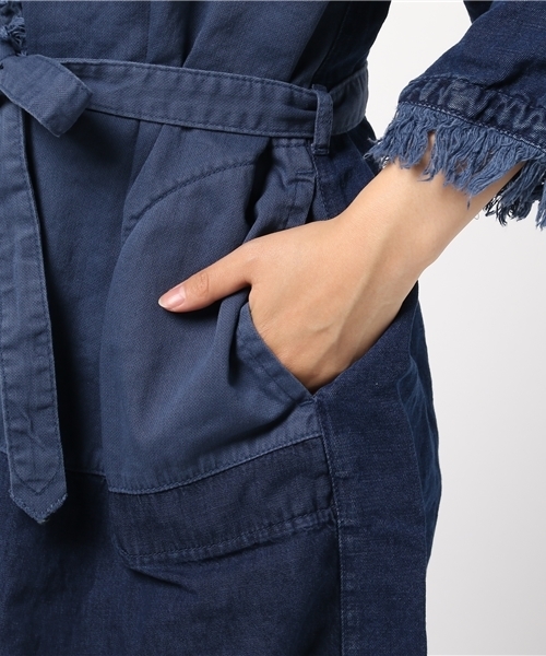 CUBE SUGAR（キューブシュガー）の「異素材組合せパッチワークカーディガン（カーディガン/ボレロ・レディース・ネイビー/カーキ・M）」の8枚目の写真