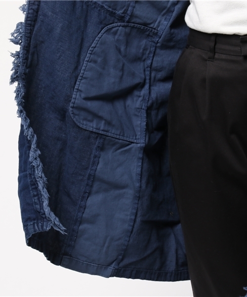 CUBE SUGAR（キューブシュガー）の「異素材組合せパッチワークカーディガン（カーディガン/ボレロ・レディース・ネイビー/カーキ・M）」の10枚目の写真