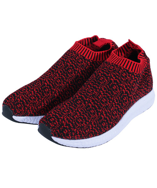 8(eight)(エイト)の「ニットMIX ミッドカットスニーカー(スニーカー・メンズ・ブラック×レッド/ブラック×ホワイト/ブラック×グレー・27.0cm/28.0cm/26.0cm/25.0cm/26.5cm/25.5cm)」の1枚目の写真